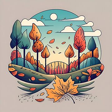 Artwork thumbnail, Autumn Forest Minimalistic Drawing by Patricks-Art