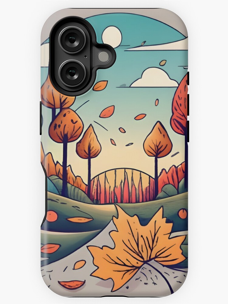 Thumbnail 1 of 4, iPhone Case, Autumn Forest Minimalistic Drawing designed and sold by Patricks-Art.