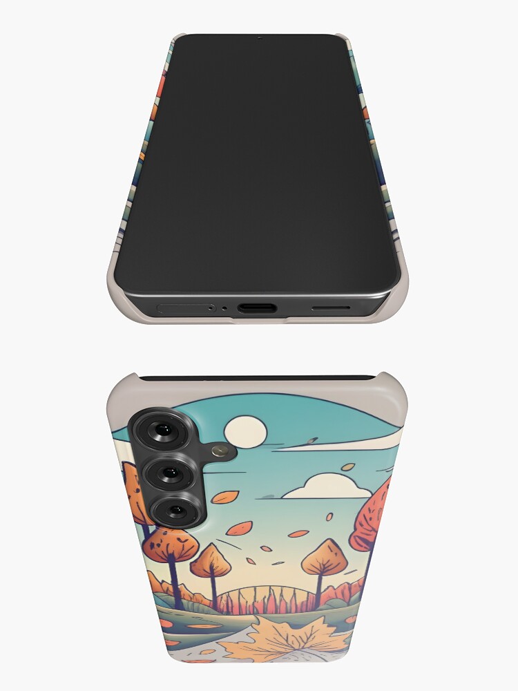 Thumbnail 3 of 4, Samsung Galaxy Phone Case, Autumn Forest Minimalistic Drawing designed and sold by Patricks-Art.