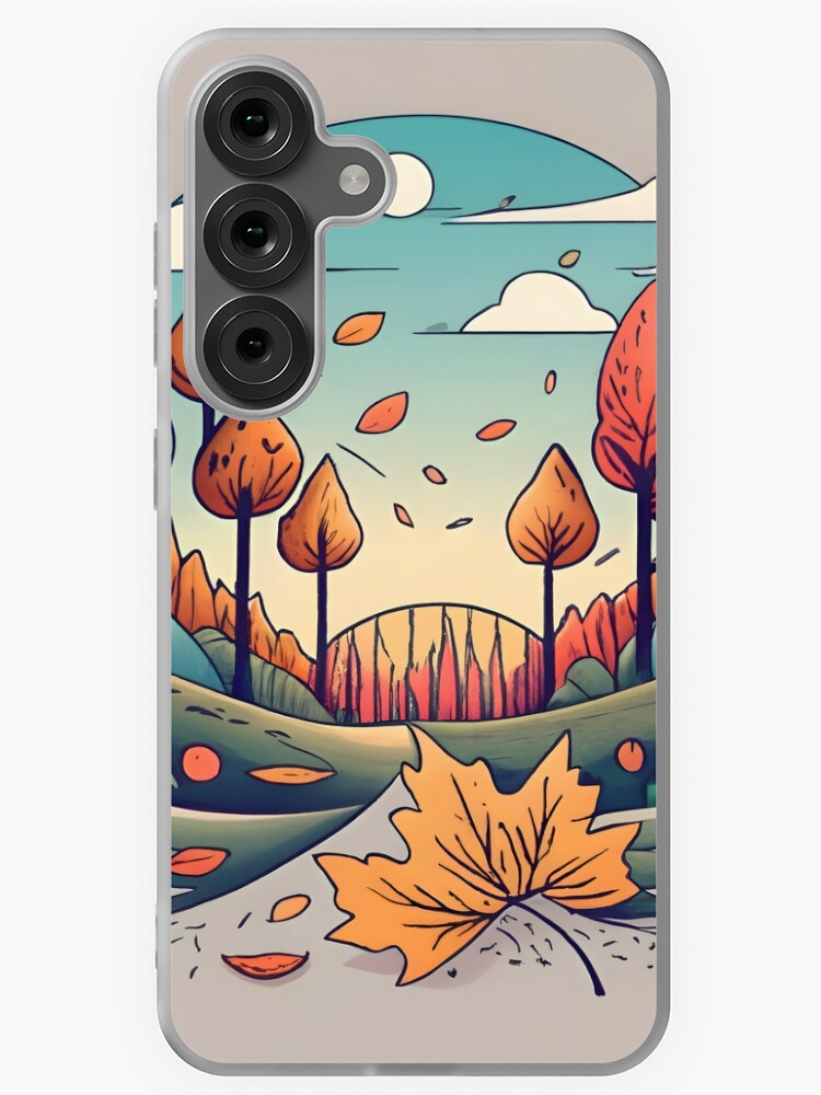 Thumbnail 1 of 4, Samsung Galaxy Phone Case, Autumn Forest Minimalistic Drawing designed and sold by Patricks-Art.