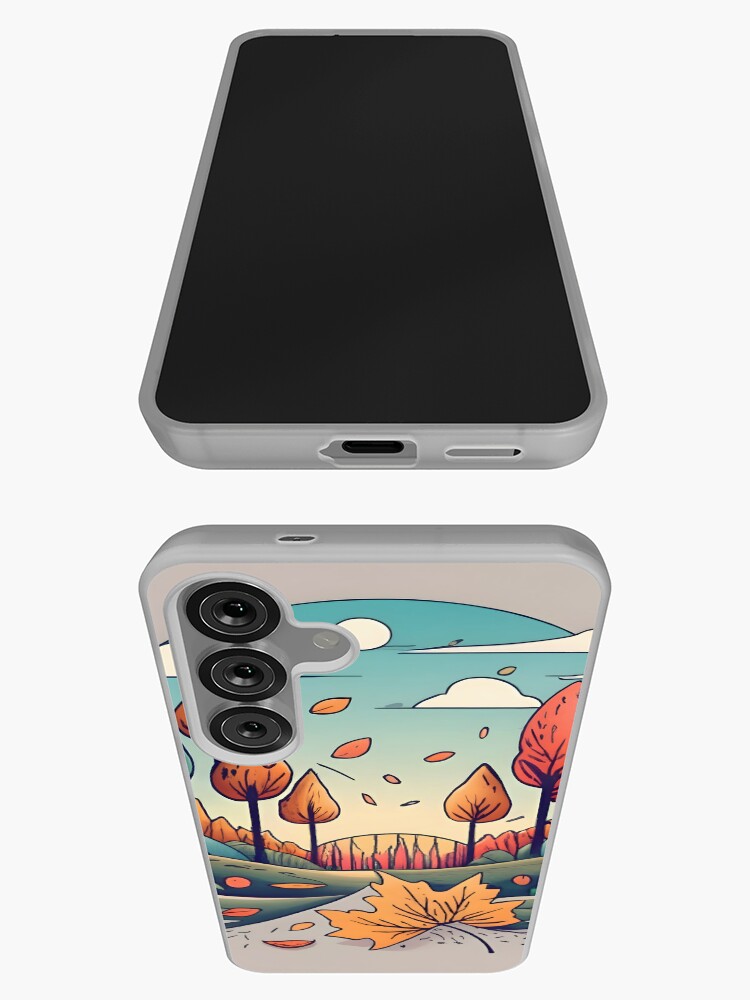 Thumbnail 3 of 4, Samsung Galaxy Phone Case, Autumn Forest Minimalistic Drawing designed and sold by Patricks-Art.