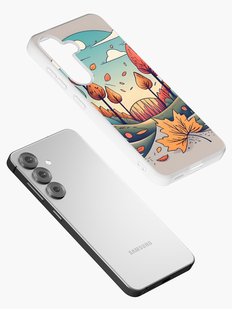 Thumbnail 2 of 4, Samsung Galaxy Phone Case, Autumn Forest Minimalistic Drawing designed and sold by Patricks-Art.