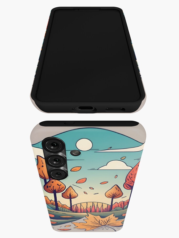 Thumbnail 3 of 4, Samsung Galaxy Phone Case, Autumn Forest Minimalistic Drawing designed and sold by Patricks-Art.