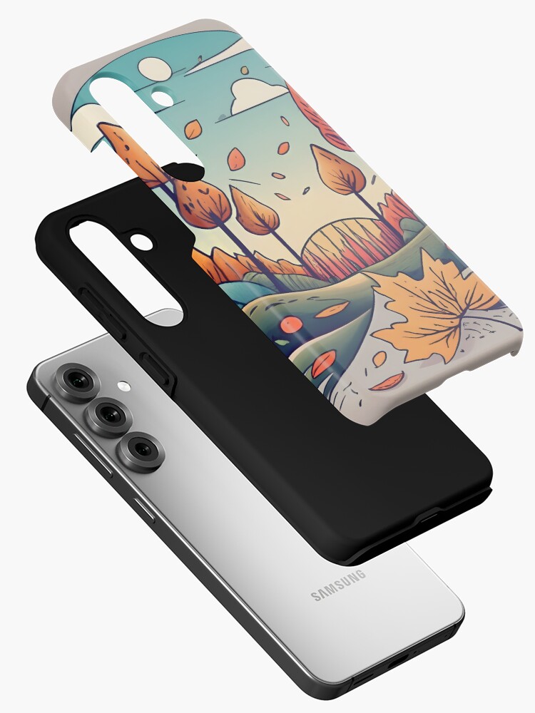 Thumbnail 2 of 4, Samsung Galaxy Phone Case, Autumn Forest Minimalistic Drawing designed and sold by Patricks-Art.