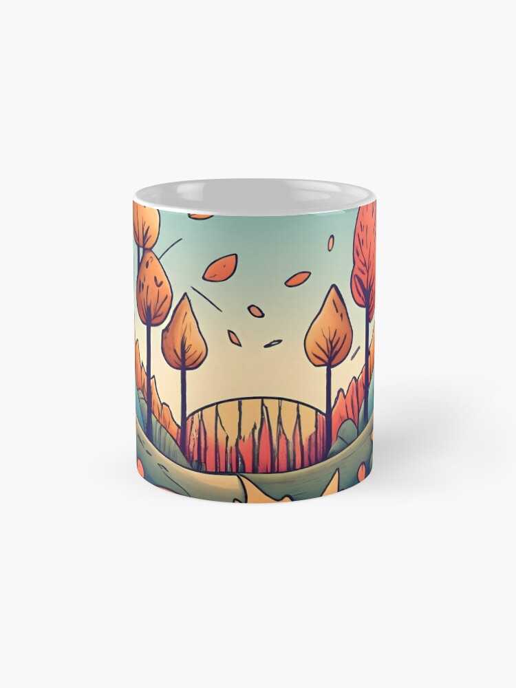 Thumbnail 4 of 6, Coffee Mug, Autumn Forest Minimalistic Drawing designed and sold by Patricks-Art.