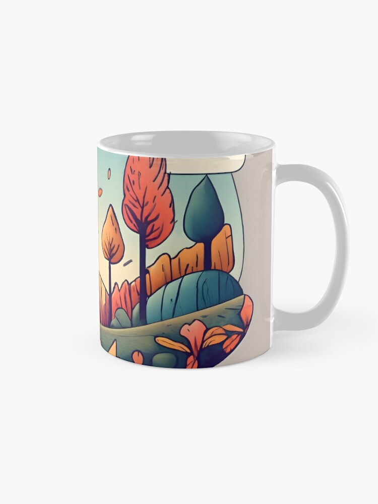 Thumbnail 5 of 6, Coffee Mug, Autumn Forest Minimalistic Drawing designed and sold by Patricks-Art.