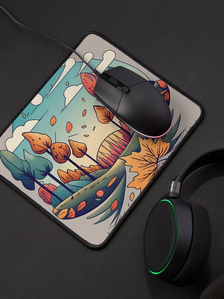 Thumbnail 4 of 5, Mouse Pad, Autumn Forest Minimalistic Drawing designed and sold by Patricks-Art.