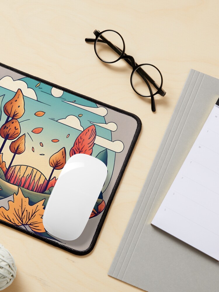 Thumbnail 3 of 5, Mouse Pad, Autumn Forest Minimalistic Drawing designed and sold by Patricks-Art.