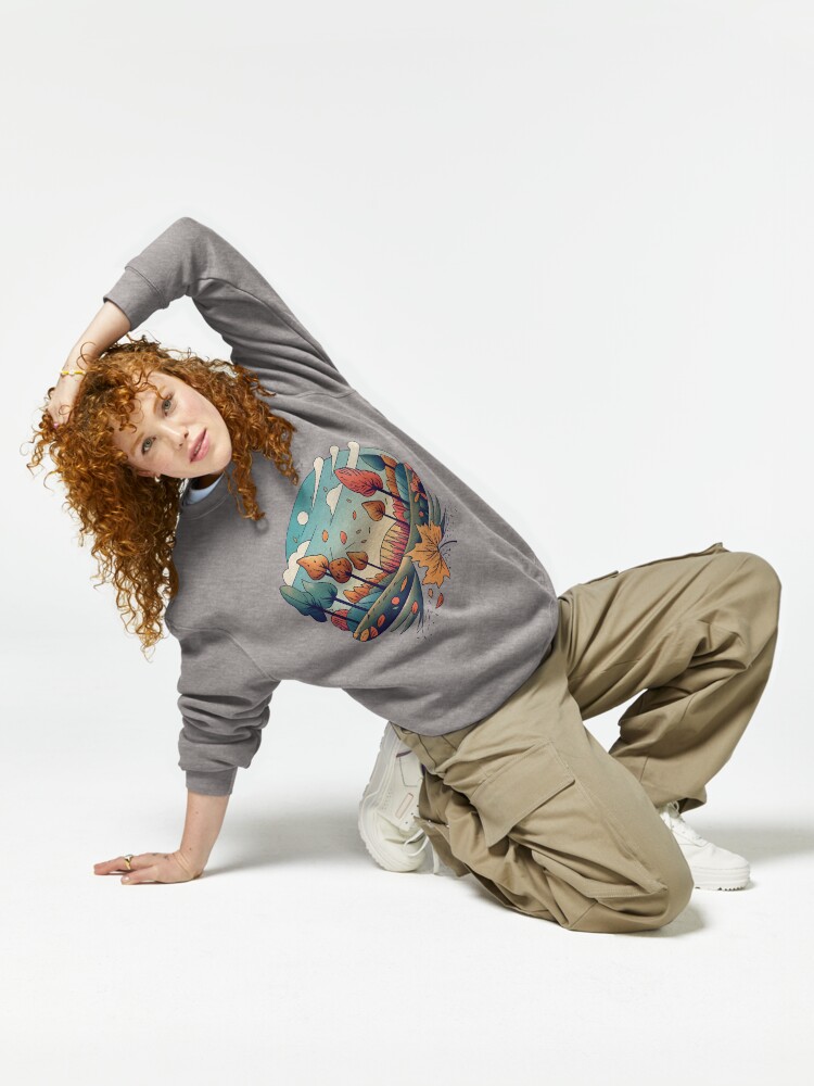 Thumbnail 6 of 7, Pullover Sweatshirt, Autumn Forest Minimalistic Drawing designed and sold by Patricks-Art.