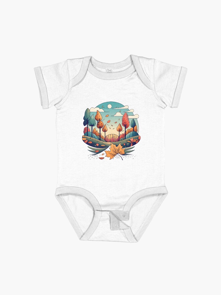 Thumbnail 1 of 2, Baby One-Piece, Autumn Forest Minimalistic Drawing designed and sold by Patricks-Art.