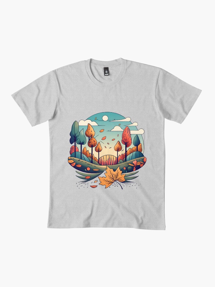 Thumbnail 2 of 4, Premium T-Shirt, Autumn Forest Minimalistic Drawing designed and sold by Patricks-Art.