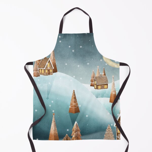 Item preview, Gingerbread houses and trees on snow landscape. Winter candy world watercolor illustration. Sweets world fantasy decorations designed and sold by likapix.