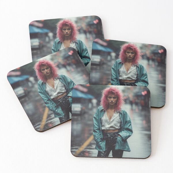 Item preview, Cyberpunk woman in the rain designed and sold by FlyingAcehole.