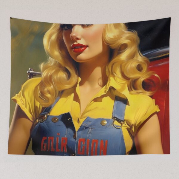Item preview, Vintage Pin-Up Mechanic Girl designed and sold by VisionDuke.