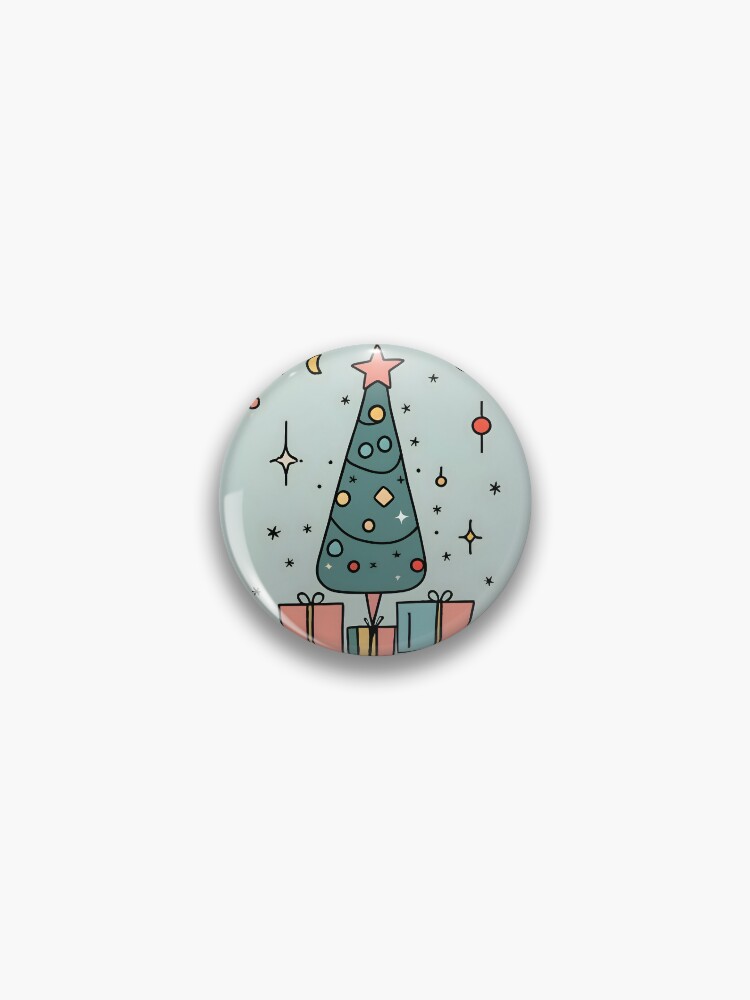 Thumbnail 1 of 3, Pin, Christmas Tree Minimalistic Drawing designed and sold by Patricks-Art.