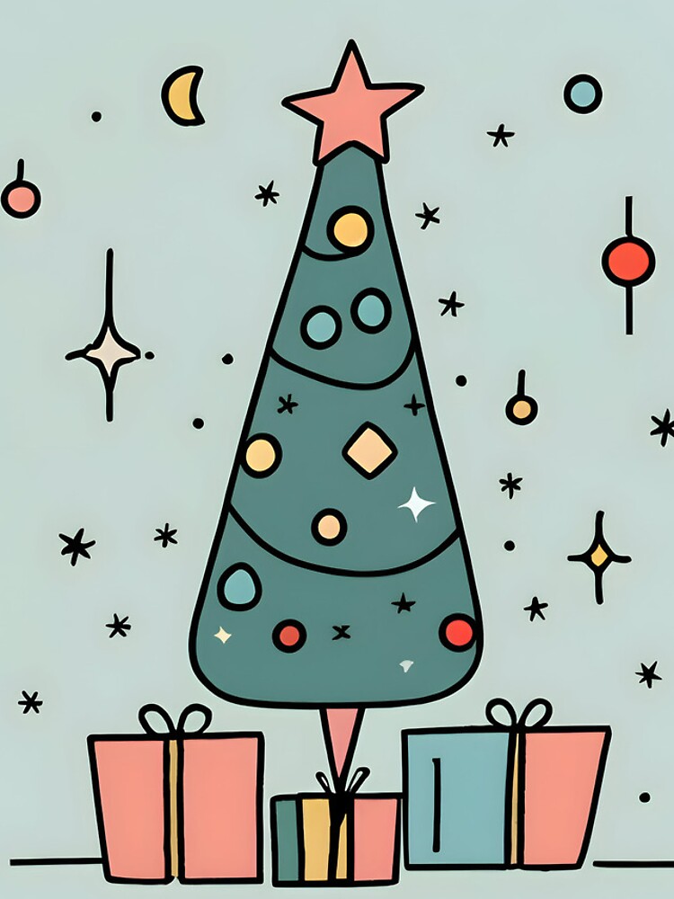 Thumbnail 4 of 4, iPhone Case, Christmas Tree Minimalistic Drawing designed and sold by Patricks-Art.