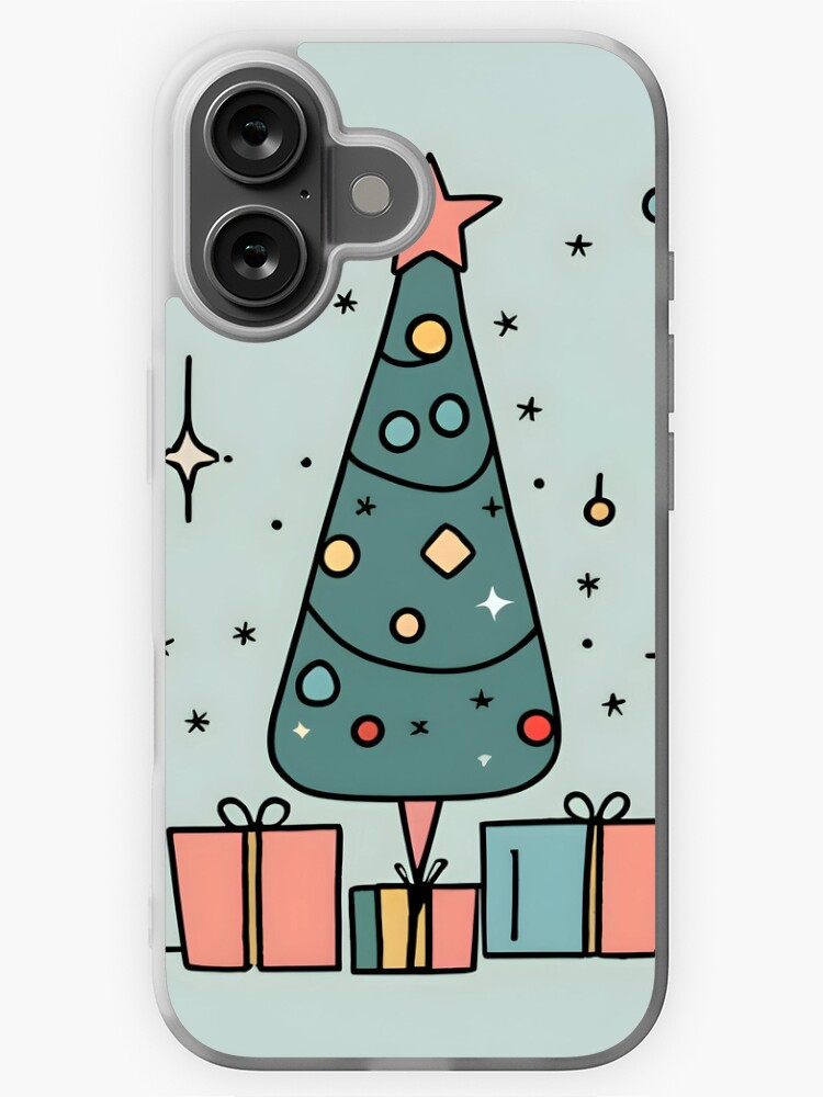 Thumbnail 1 of 5, iPhone Case, Christmas Tree Minimalistic Drawing designed and sold by Patricks-Art.