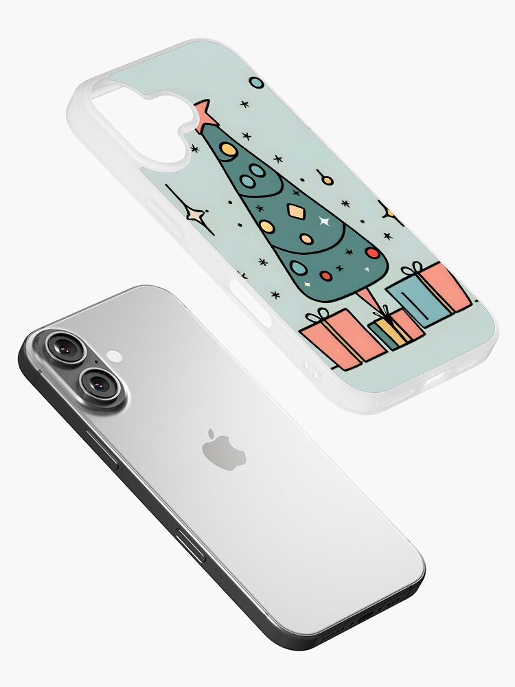 Thumbnail 2 of 5, iPhone Case, Christmas Tree Minimalistic Drawing designed and sold by Patricks-Art.