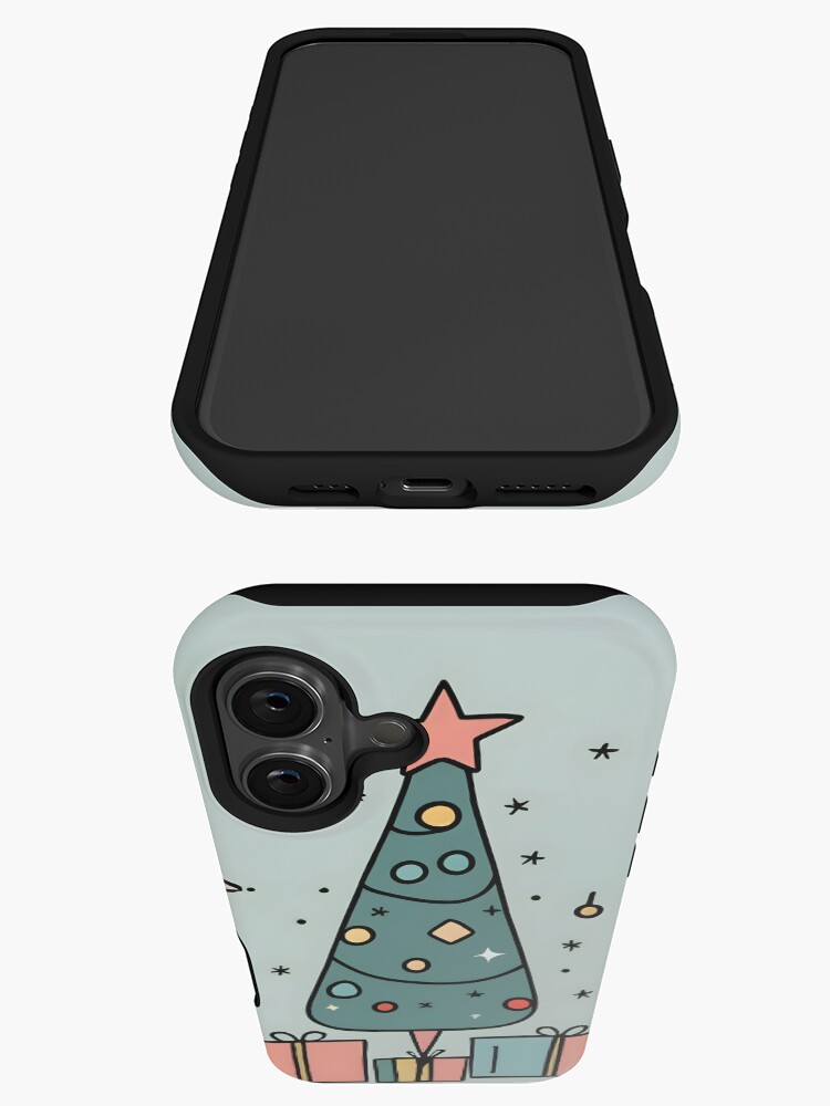 Thumbnail 3 of 4, iPhone Case, Christmas Tree Minimalistic Drawing designed and sold by Patricks-Art.