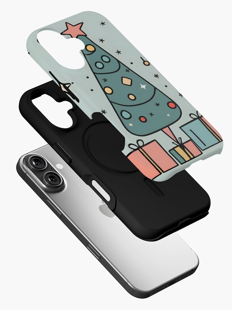 Thumbnail 2 of 4, iPhone Case, Christmas Tree Minimalistic Drawing designed and sold by Patricks-Art.