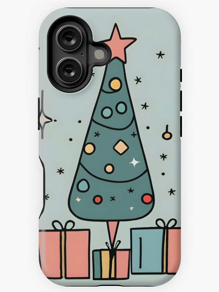 Thumbnail 1 of 4, iPhone Case, Christmas Tree Minimalistic Drawing designed and sold by Patricks-Art.