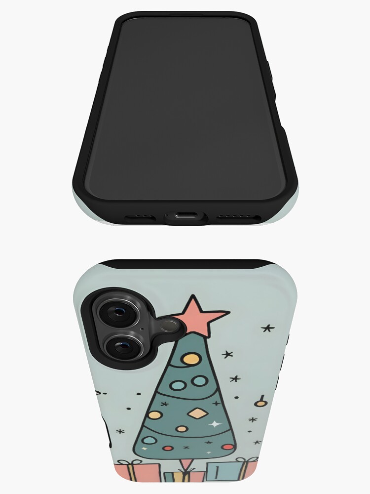 Thumbnail 3 of 4, iPhone Case, Christmas Tree Minimalistic Drawing designed and sold by Patricks-Art.