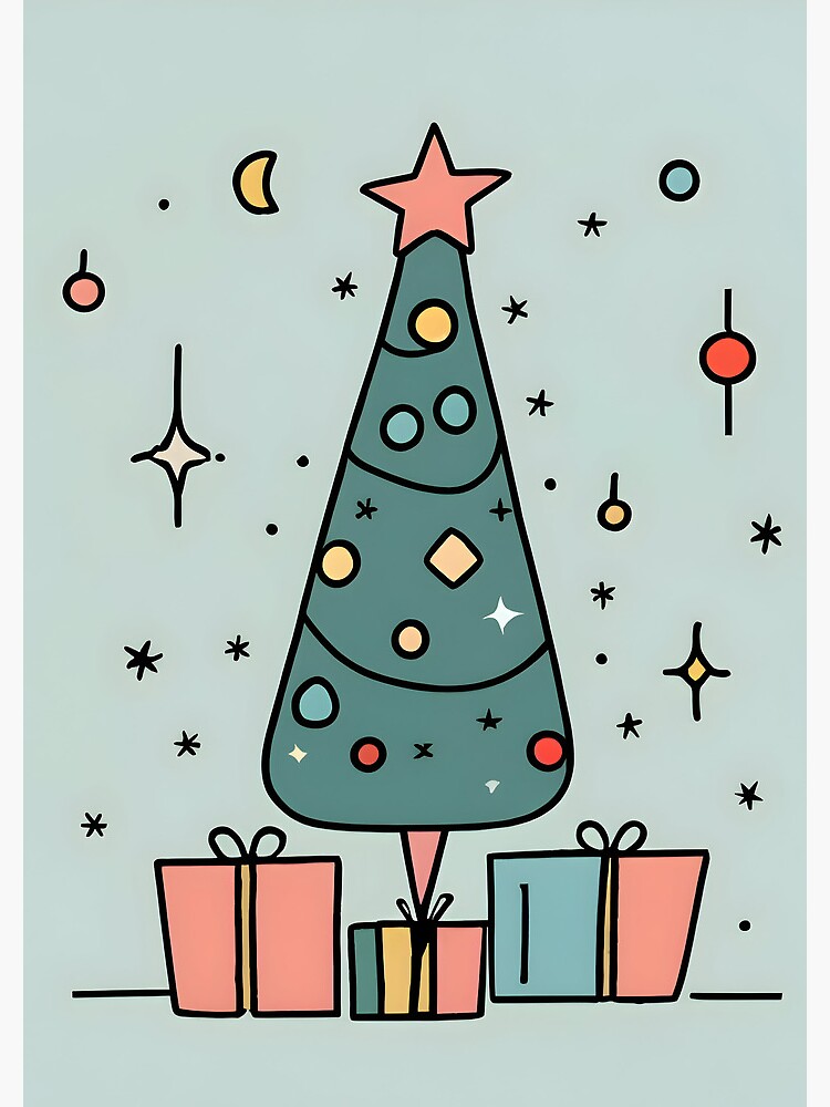 Thumbnail 3 of 3, Journal, Christmas Tree Minimalistic Drawing designed and sold by Patricks-Art.