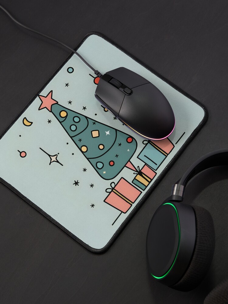 Thumbnail 4 of 5, Mouse Pad, Christmas Tree Minimalistic Drawing designed and sold by Patricks-Art.