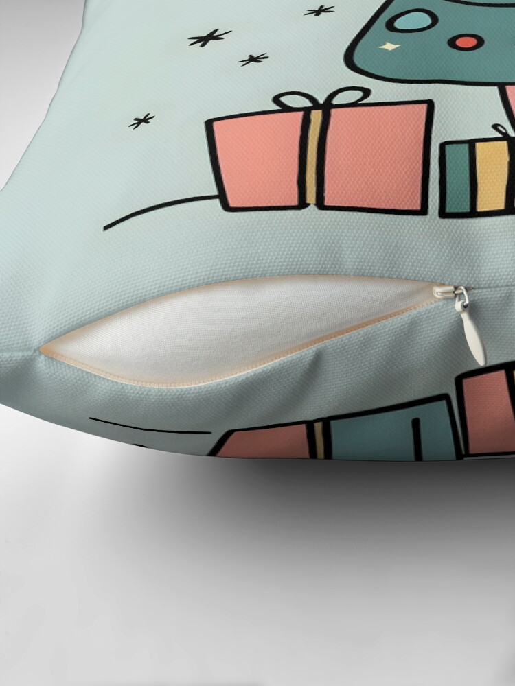 Thumbnail 2 of 4, Pillow, Christmas Tree Minimalistic Drawing designed and sold by Patricks-Art.