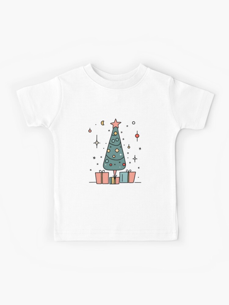 Thumbnail 1 of 2, Kids T-Shirt, Christmas Tree Minimalistic Drawing designed and sold by Patricks-Art.