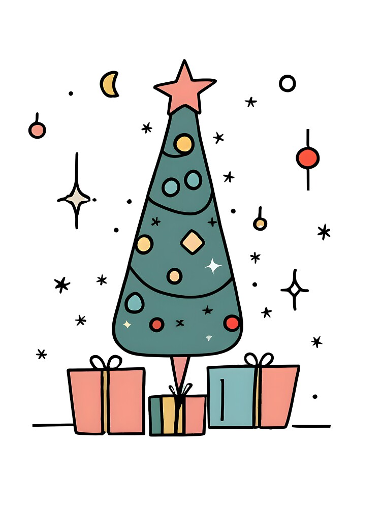 Thumbnail 2 of 2, Baby T-Shirt, Christmas Tree Minimalistic Drawing designed and sold by Patricks-Art.