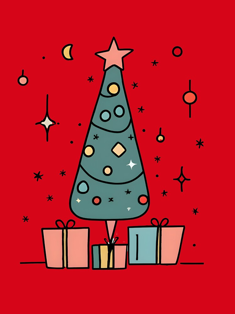 Thumbnail 5 of 5, Pullover Hoodie, Christmas Tree Minimalistic Drawing designed and sold by Patricks-Art.