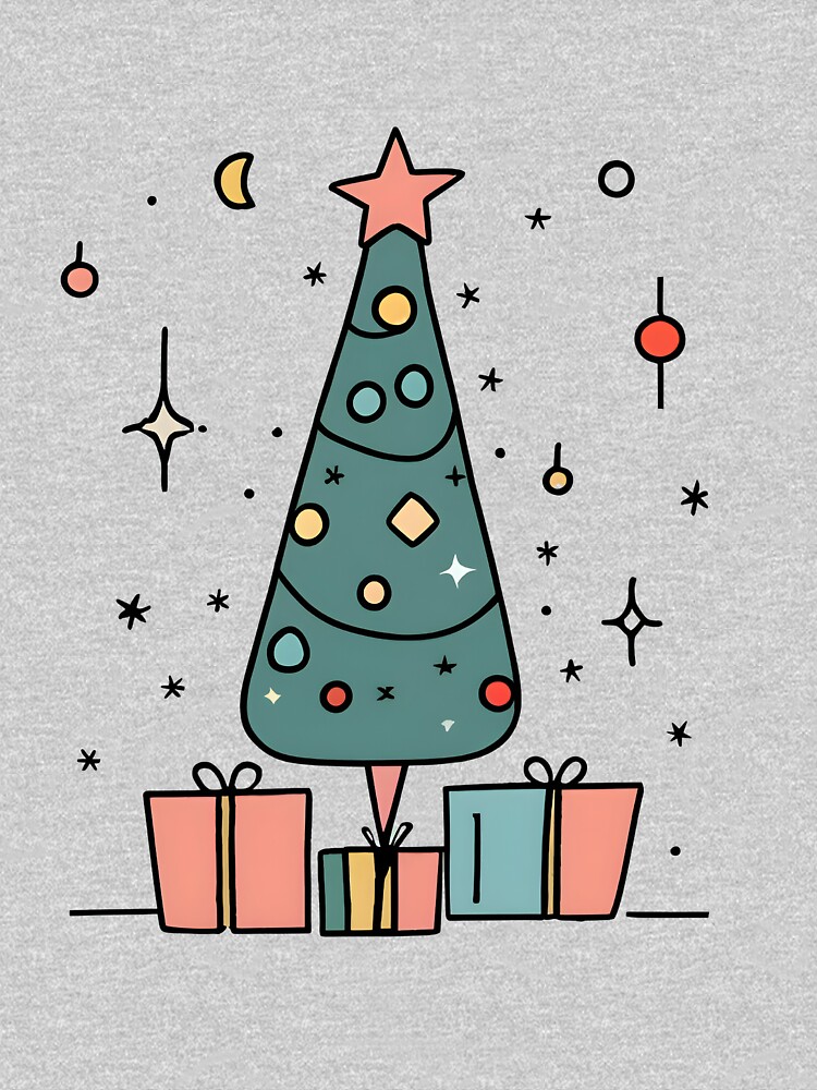 Thumbnail 5 of 5, Toddler Pullover Hoodie, Christmas Tree Minimalistic Drawing designed and sold by Patricks-Art.