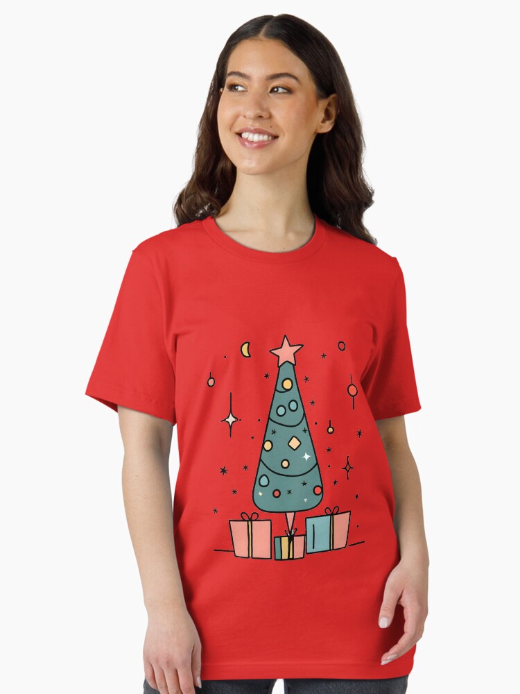 Thumbnail 2 of 7, Essential T-Shirt, Christmas Tree Minimalistic Drawing designed and sold by Patricks-Art.