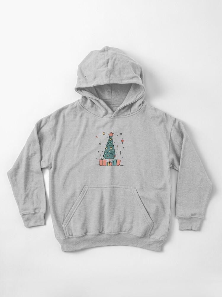 Thumbnail 1 of 5, Kids Pullover Hoodie, Christmas Tree Minimalistic Drawing designed and sold by Patricks-Art.