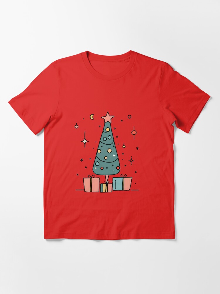 Thumbnail 3 of 7, Essential T-Shirt, Christmas Tree Minimalistic Drawing designed and sold by Patricks-Art.