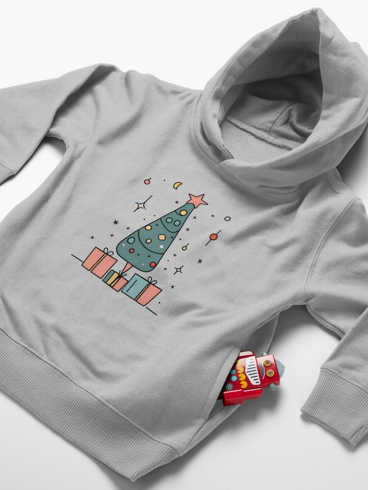 Thumbnail 4 of 5, Toddler Pullover Hoodie, Christmas Tree Minimalistic Drawing designed and sold by Patricks-Art.