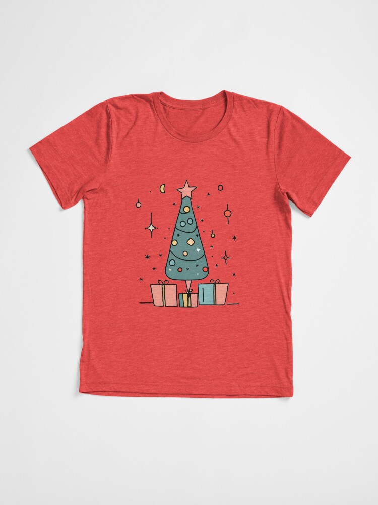 Thumbnail 3 of 7, Tri-blend T-Shirt, Christmas Tree Minimalistic Drawing designed and sold by Patricks-Art.