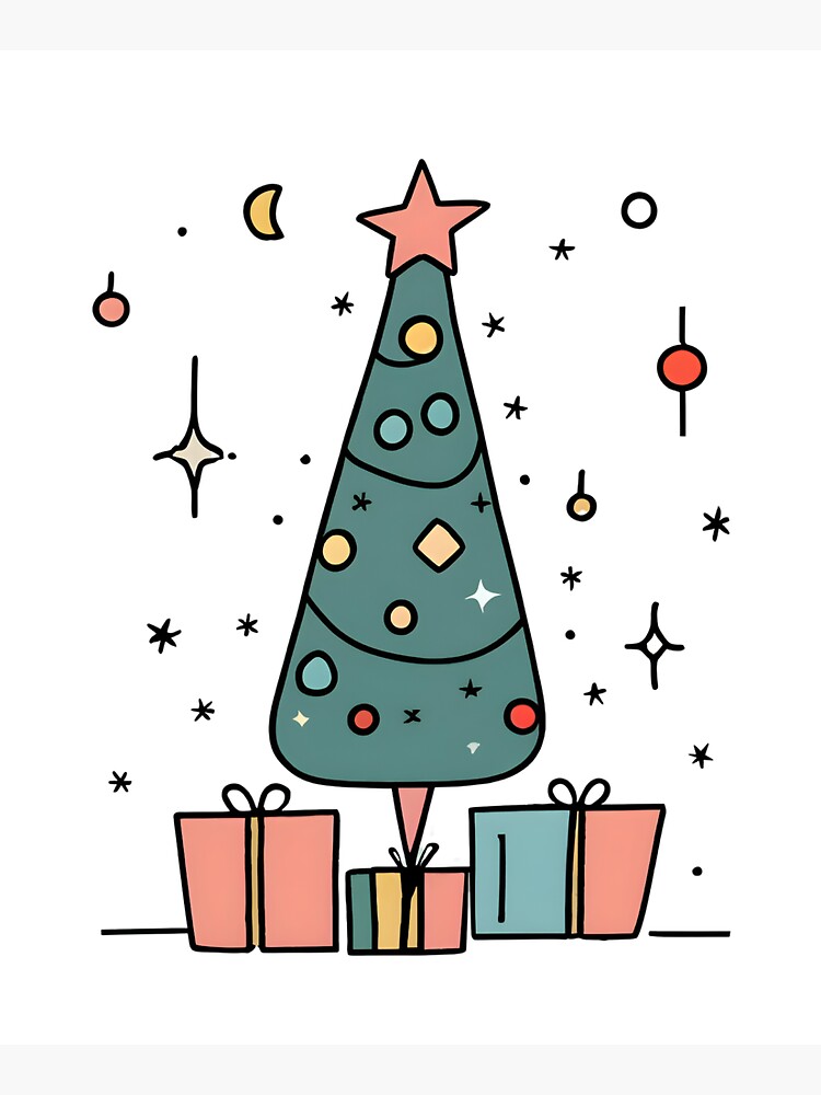 Thumbnail 5 of 5, Tote Bag, Christmas Tree Minimalistic Drawing designed and sold by Patricks-Art.