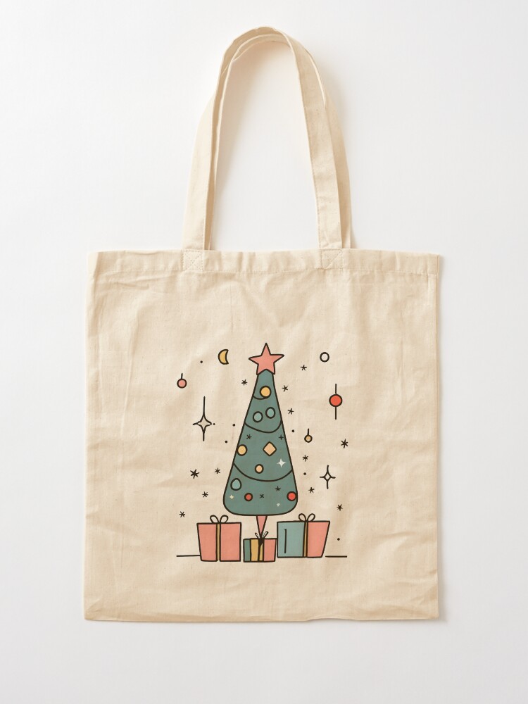 Thumbnail 2 of 5, Tote Bag, Christmas Tree Minimalistic Drawing designed and sold by Patricks-Art.