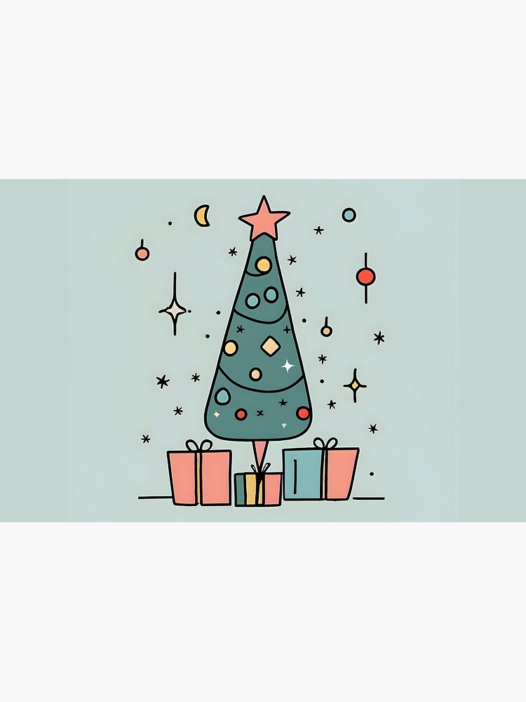 Thumbnail 2 of 2, Laptop Sleeve, Christmas Tree Minimalistic Drawing designed and sold by Patricks-Art.