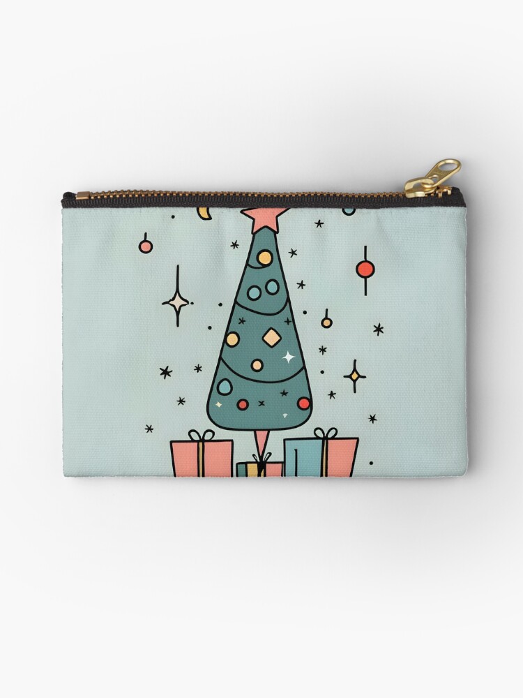 Thumbnail 1 of 4, Zipper Pouch, Christmas Tree Minimalistic Drawing designed and sold by Patricks-Art.