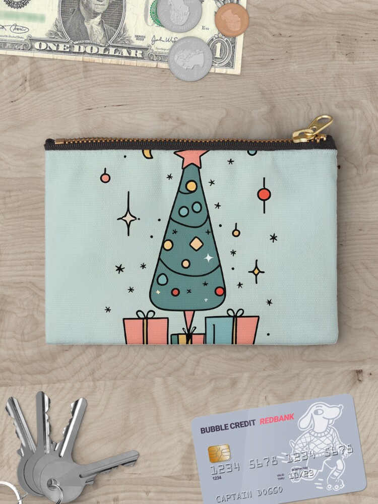 Thumbnail 3 of 4, Zipper Pouch, Christmas Tree Minimalistic Drawing designed and sold by Patricks-Art.