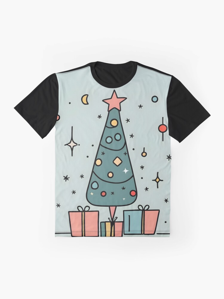 Thumbnail 4 of 5, Graphic T-Shirt, Christmas Tree Minimalistic Drawing designed and sold by Patricks-Art.