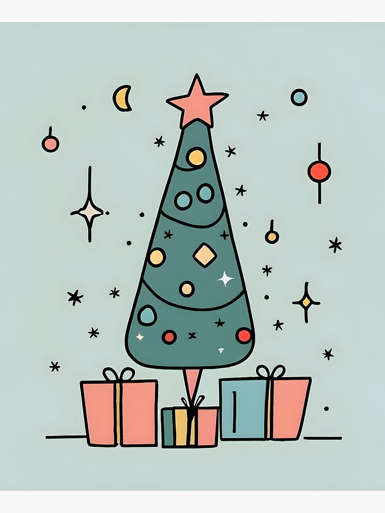 Thumbnail 6 of 6, Apron, Christmas Tree Minimalistic Drawing designed and sold by Patricks-Art.