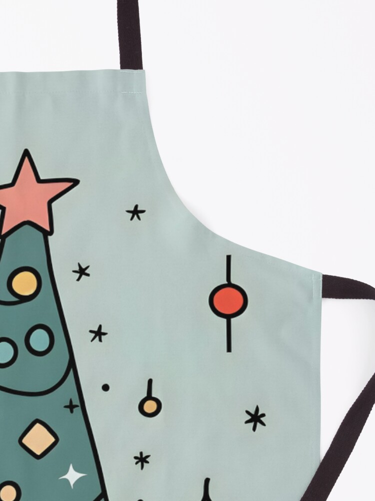 Thumbnail 3 of 6, Apron, Christmas Tree Minimalistic Drawing designed and sold by Patricks-Art.
