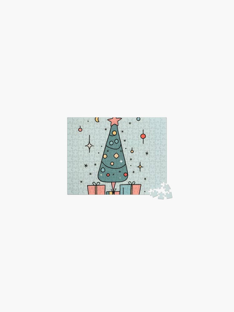 Thumbnail 1 of 2, Jigsaw Puzzle, Christmas Tree Minimalistic Drawing designed and sold by Patricks-Art.