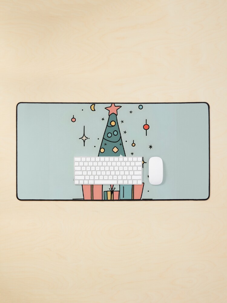 Thumbnail 1 of 5, Mouse Pad, Christmas Tree Minimalistic Drawing designed and sold by Patricks-Art.