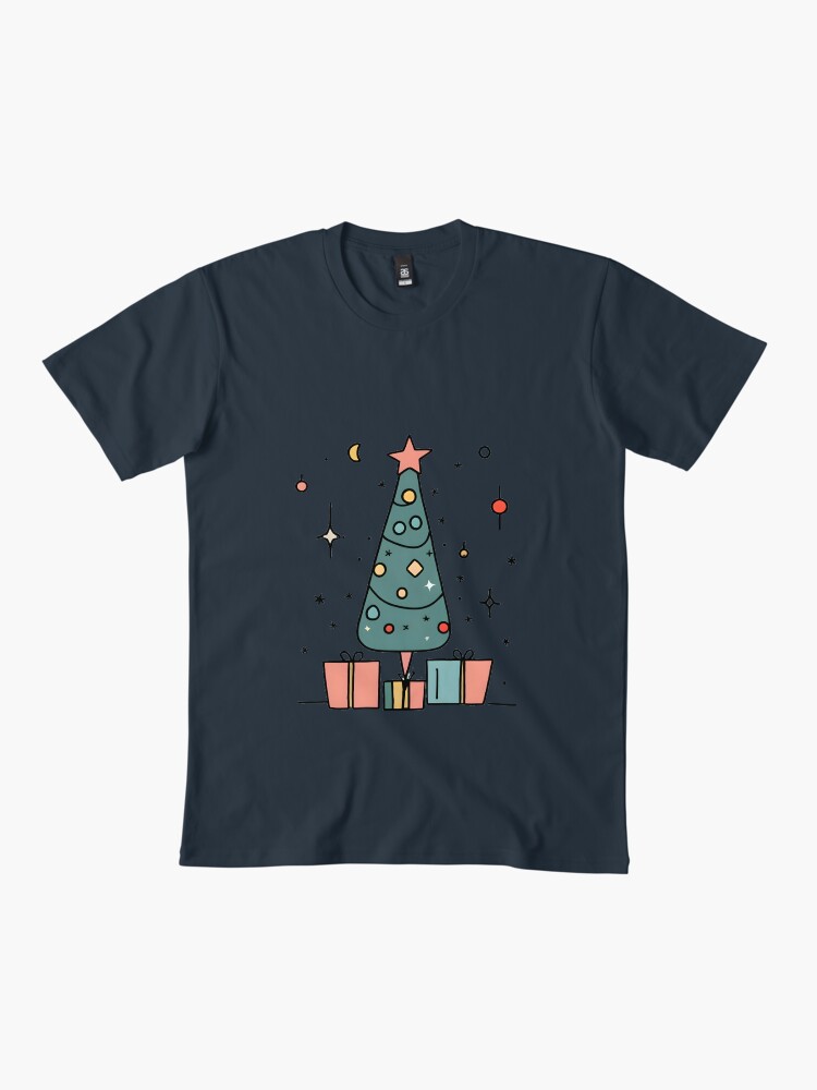Thumbnail 2 of 4, Premium T-Shirt, Christmas Tree Minimalistic Drawing designed and sold by Patricks-Art.