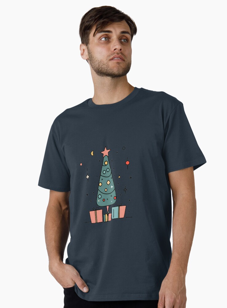 Thumbnail 1 of 4, Premium T-Shirt, Christmas Tree Minimalistic Drawing designed and sold by Patricks-Art.